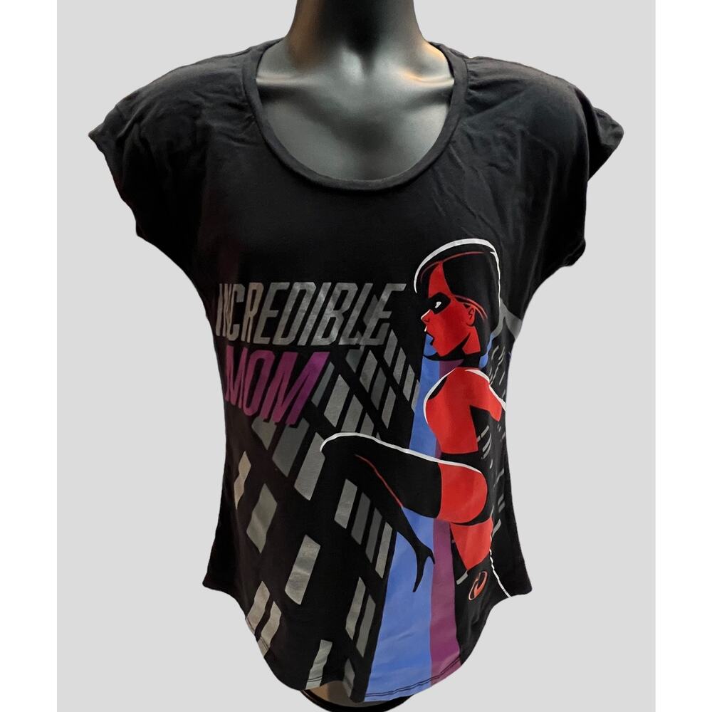 Disney Black Tee with 'Incredible Mom' Graphic